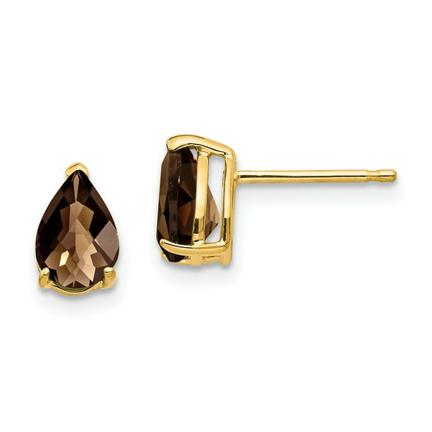 14k Gold Pear Gemstone Stud Earrings 5mm x 3mm 